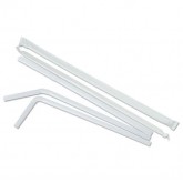 7.75" Wrapped Flex Drinking Straws - White, 400 Count