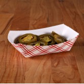 Nova NFT25 4oz Red Plain Food Tray PFAS Free - 4/250ct