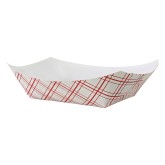 Nova NFT50 1/2lb Red Plaid Food Tray PFAS Free - 4/250ct