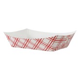 Nova NFT40 2lb Red Plaid Food Tray PFAS Free - 4/250ct