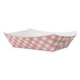 Empress EFT250 2.5lb Red Plaid Food Tray PFAS Free - 2/250CT