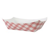 Nova NFT100 1lb Red Plaid Food Tray PFAS Free - 4/250ct