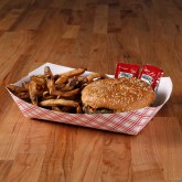 Nova NFT500 5lb Red Plaid Food Tray PFAS Free - 2/250ct