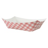 Nova NFT300 3lb Red Plaid Food Tray PFAS Free - 2/250ct