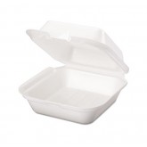 Genpak Snap It Foam Hinged Jumbo Sandwich Container - White, 125 Count