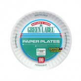 Uncoated White 9 Inch Paper Plates - 100 Count