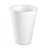 Dart 12J12  Insulated Foam Drink Cup - 12 Ounce, White