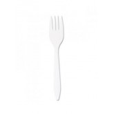 Empress Medium Weight White Plastic Disposable Forks - 1000 count