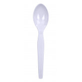 Dixie Medium Weight Plastic Teaspoon - White, Boxed 100 Count