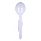 Dixie Medium Weight Plastic Soup Spoon - White, Bulk 1000 Count