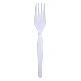 Dixie Medium Weight Plastic Fork - White, Bulk 1000 Count