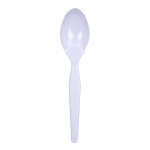 Dixie Medium Weight Plastic Teaspoon - White, Bulk 1000 Count