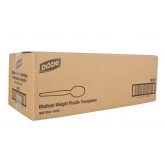 Dixie Medium Weight Plastic Teaspoon - White, Bulk 1000 Count
