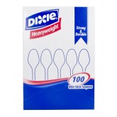 Dixie Heavy Weight Plastic Teaspoon - White, Boxed 100 Count