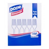Dixie Heavy Weight Plastic Fork - White, Boxed 100 Count
