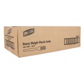 Dixie Heavy Weight Plastic Fork - White, Bulk 1000 Count