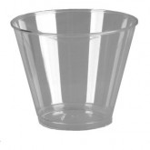 9 Ounce Squat Rigid Plastic Tumbler Cup - Clear, 25 Count