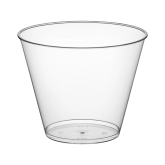 9 Ounce Squat Rigid Plastic Tumbler Cup - Clear, 25 Count