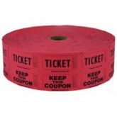 Muncie Novelty Double Raffle Ticket Roll - Red