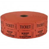 Muncie Novelty Double Raffle Ticket Roll - Orange