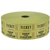 Muncie Novelty Double Raffle Ticket Roll - Yellow