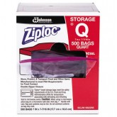 Ziploc Quart Double Zipper Storage Bags with Write-On ID Panel - 1.75 Mil, 500 Count