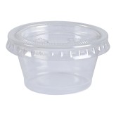 Empress EPCLID1 Plastic Souffle Portion Cup Lid for 1.0 Ounce Cups - Clear, 50 Count