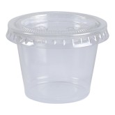 Empress EPC100 1 Ounce Clear Plastic Souffle Portion Cup - 50 cups per pack, 50 packs per case