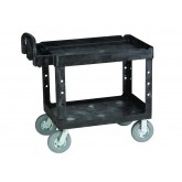 Rubbermaid Two Shelf Utility Cart with 4" Casters - Black