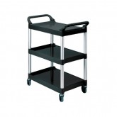 Rubbermaid Three Shelf Utility Cart with 4" Swivel Casters - Black