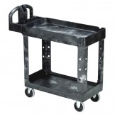 Rubbermaid Two Shelf Cart with 4" Swivel Casters - Black