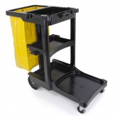 Rubbermaid Janitor Cleaning Cart with Zippered Yellow Vinyl Bag