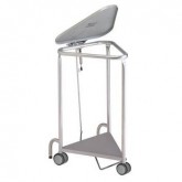 Deluxe Stainless Steel Triangular Hamper with Lid Damping Function