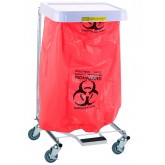"Biohazardous Waste" Disposable Poly-Liner Bag for Wire Hampers - Red, 200 count