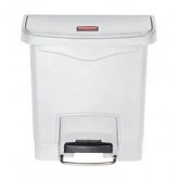 Rubbermaid Slim Jim Step-On Resin Front Step Container - 4 gallon, White