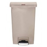 Rubbermaid Slim Jim Step-On Resin Front Step Container - 13 gallon, Beige