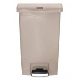 Rubbermaid Slim Jim Step-On Resin Front Step Container - 13 gallon, Beige