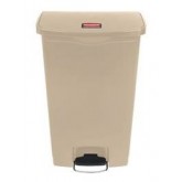Rubbermaid Slim Jim Step-On Resin Front Step Container - 18 gallon, Beige
