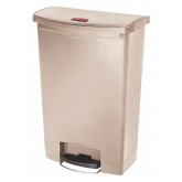 Rubbermaid Slim Jim Waste Container with Step-On Resin Front Step - 24 Gallon, Beige