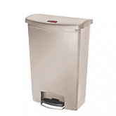 Rubbermaid Slim Jim Waste Container with Step-On Resin Front Step - 24 Gallon, Beige