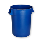 Titan Plastic Trash Receptacle - Blue, 44 Gallon Round