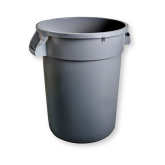 Titan Plastic Trash Receptacle - Gray, 44 Gallon Round