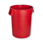 Titan Plastic Trash Receptacle - Red, 44 Gallon Round