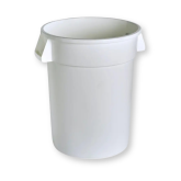 Titan Plastic Trash Receptacle - White, 44 Gallon Round