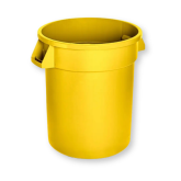 Titan Plastic Trash Receptacle - Yellow, 44 Gallon Round