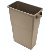 Thin Bin Container Plastic Indoor Waste Container Receptacle - Beige, 23 Gallon