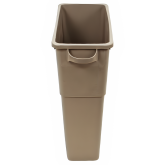 Thin Bin Container Plastic Indoor Waste Container Receptacle - Beige, 23 Gallon