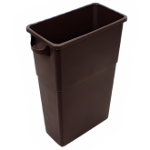 Thin Bin Container Plastic Indoor Waste Container Receptacle - Brown, 23 Gallon