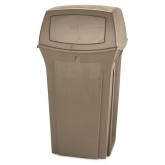 Rubbermaid Ranger Waste Container - 35 Gallon, Beige