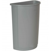 Rubbermaid Untouchable Half Round Waste Container - 21 Gallon, Gray
